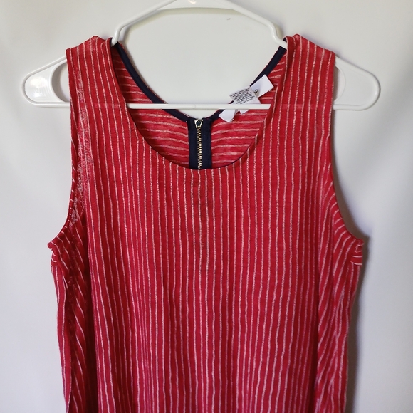 Work Shop Womens Tank Top Size L Color Red & White Stripes - Picture 4 of 9